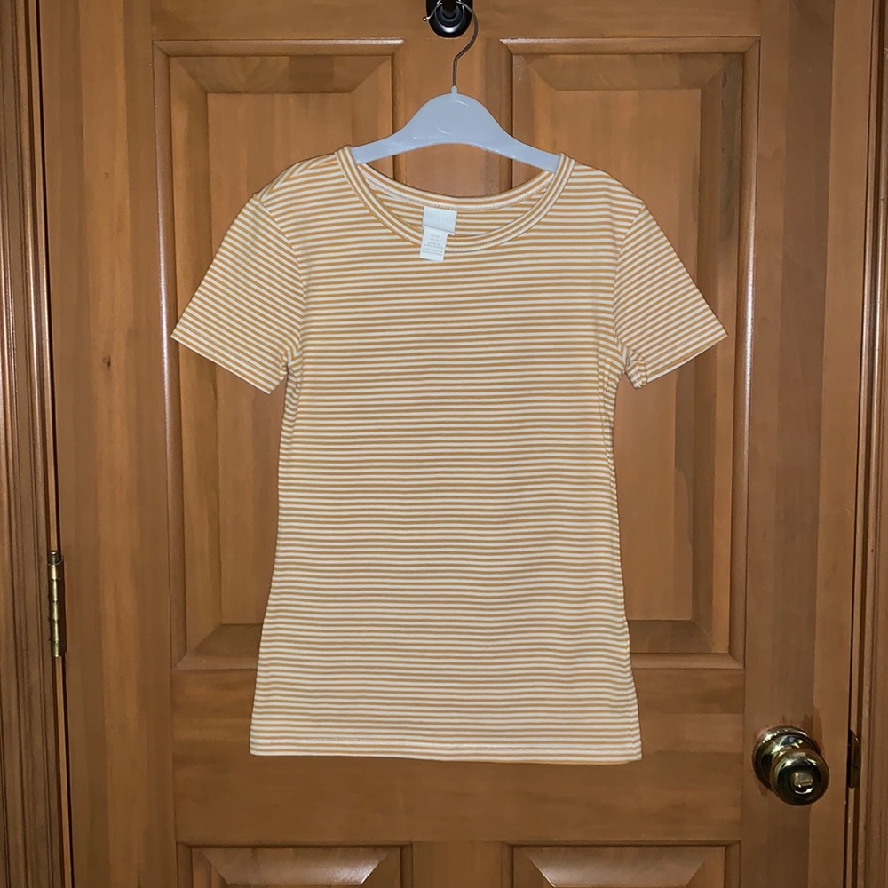 H&M striped, shirt sleeve top, size XS